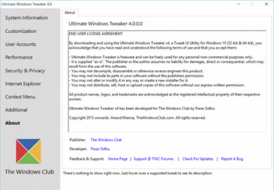 Screenshot of the application Ultimate Windows Tweaker - #3
