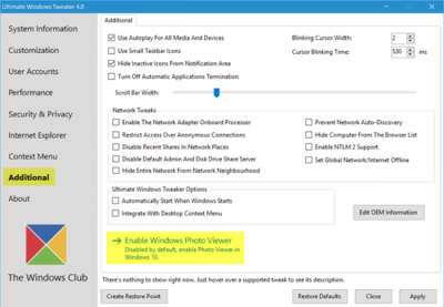 Screenshot of the application Ultimate Windows Tweaker - #4