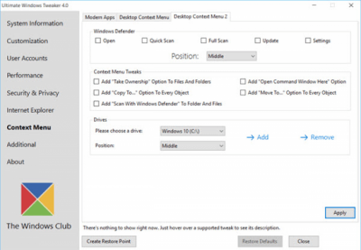 Screenshot of the application Ultimate Windows Tweaker - #5