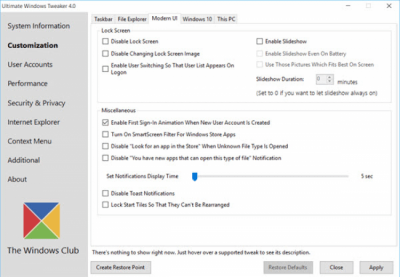 Screenshot of the application Ultimate Windows Tweaker - #14