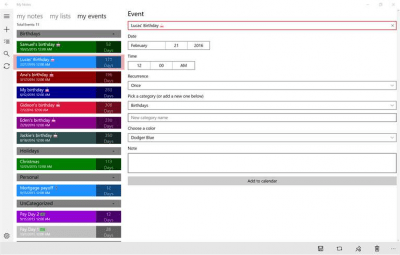 Screenshot of the application My Notes - #3
