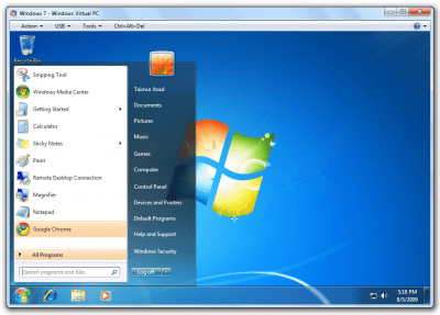 Screenshot of the application Windows Virtual PC - #1