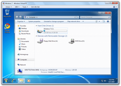 Screenshot of the application Windows Virtual PC - #2