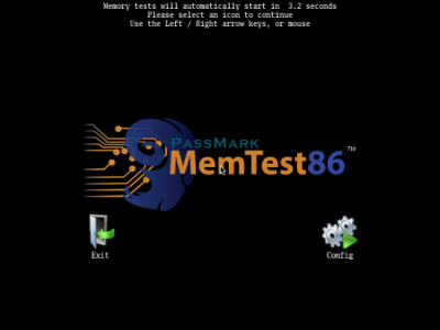 Screenshot of the application Memtest86 - #1