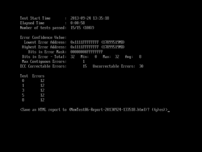 Screenshot of the application Memtest86 - #4