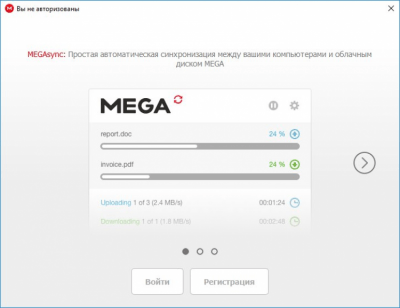 Screenshot of the application MEGAsync - #1