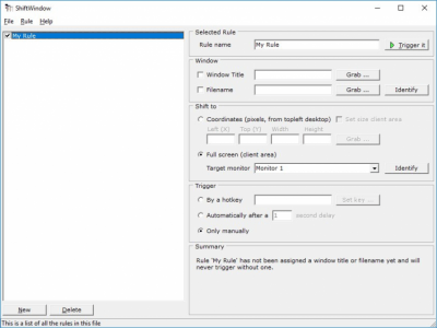 Screenshot of the application ShiftWindow - #1