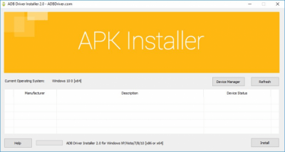 Screenshot of the application ADB Driver Installer - #1