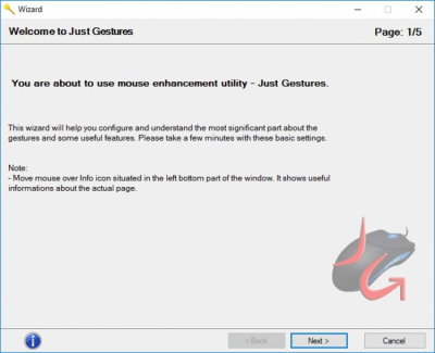 Screenshot of the application Just Gestures - #3