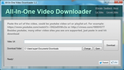 Screenshot of the application All-In-One Video Downloader - #1