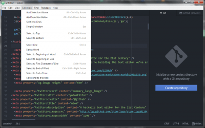 Screenshot of the application Atom - #1