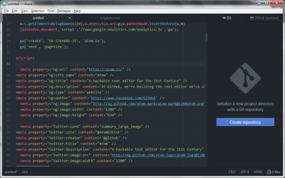 Screenshot of the application Atom - #3