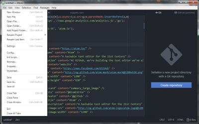 Screenshot of the application Atom - #4