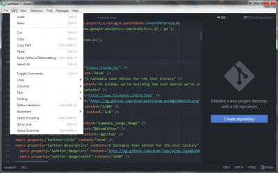 Screenshot of the application Atom - #5