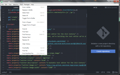 Screenshot of the application Atom - #6