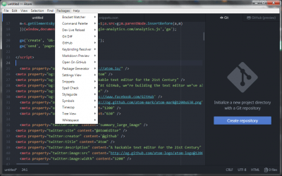 Screenshot of the application Atom - #7