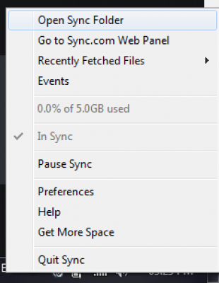 Screenshot of the application Sync for Windows - #1