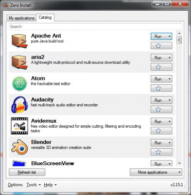 Screenshot of the application Zero Install - #3
