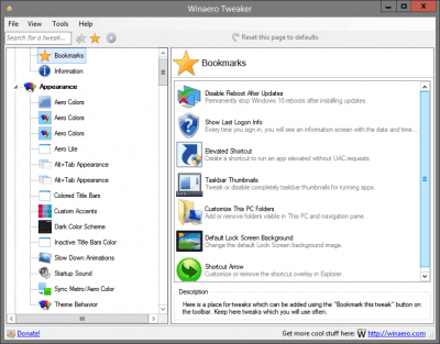 Screenshot of the application Winaero Tweaker - #5
