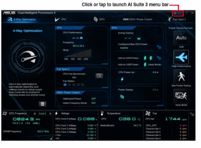 Screenshot of the application AI Suite 3 - #5