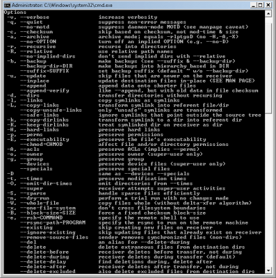 Screenshot of the application Rsync - #1