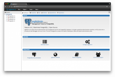 Screenshot of the application pgAdmin 4 - #1