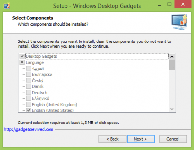 Screenshot of the application Windows Desktop Gadgets - #1