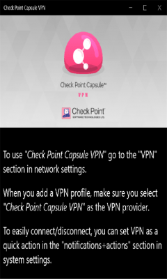 Screenshot of the application Check Point Capsule VPN - #2