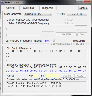 Screenshot of the application SetFSB - #3