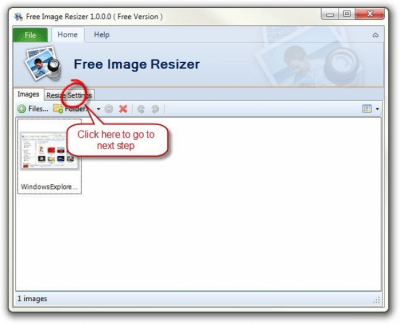 Screenshot of the application iWesoft Free Image Resizer - #1