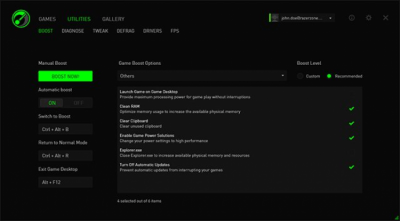 Screenshot of the application Game Booster - #3