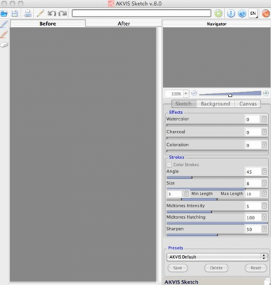 Screenshot of the application AKVIS Sketch - #1