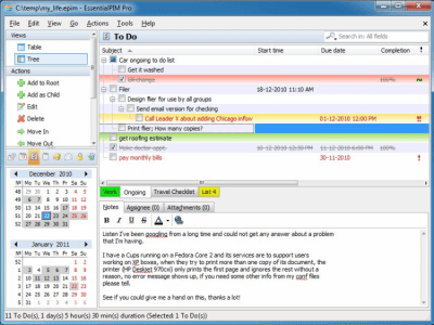 Screenshot of the application EssentialPIM Pro - #3