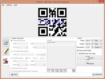 Screenshot of the application Barcode Generator - #2
