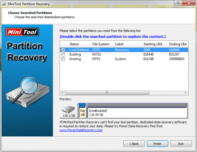 Screenshot of the application MiniTool Partition Recovery - #1