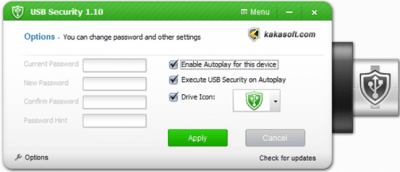 Screenshot of the application USB Security - #1