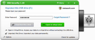 Screenshot of the application USB Security - #2