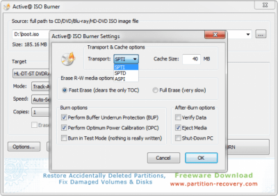 Screenshot of the application Active@ ISO Burner - #3