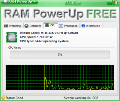 Screenshot of the application RAM PowerUp - #1