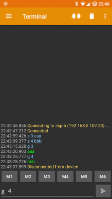 Screenshot of the application Serial WiFi Terminal - #1