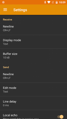 Screenshot of the application Serial WiFi Terminal - #7