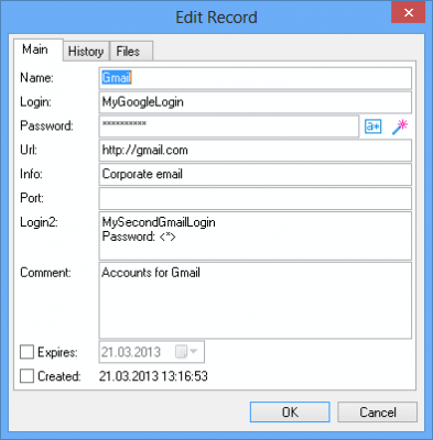 Screenshot of the application Network Password Manager - #3