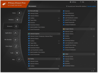 Screenshot of the application Privacy Eraser Portable - #3