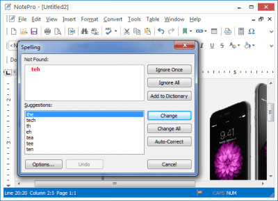 Screenshot of the application NotePro - #3