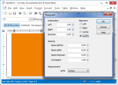 Screenshot of the application NotePro - #4