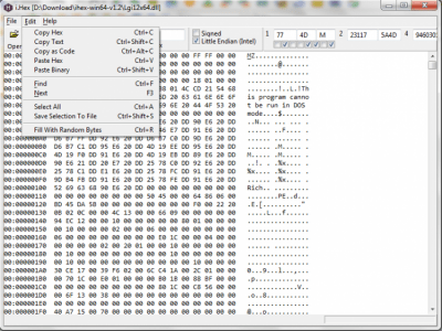 Screenshot of the application i.Hex - #3
