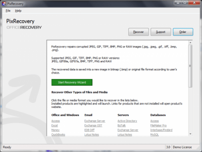 Screenshot of the application PixRecovery - #4