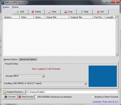 Screenshot of the application MKV to MP4 Converter - #2
