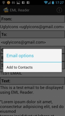 Screenshot of the application EML Reader FREE - #3