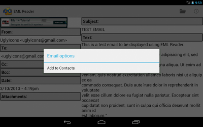 Screenshot of the application EML Reader FREE - #7